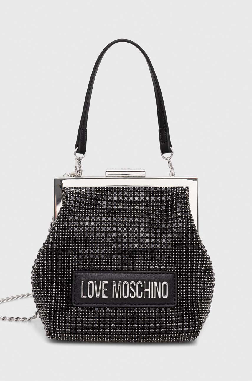 Love Moschino Večerna torbica črna barva - Pepit.si