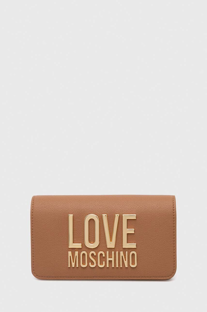 Love Moschino Večerna torbica rjava barva - Pepit.si