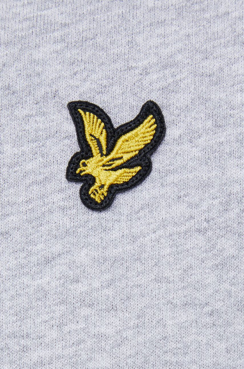 Lyle & Scott Bombažna kratka majica siva barva - Pepit.si