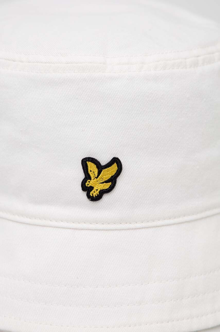 Lyle & Scott Bombažni klobuk bela barva - Pepit.si