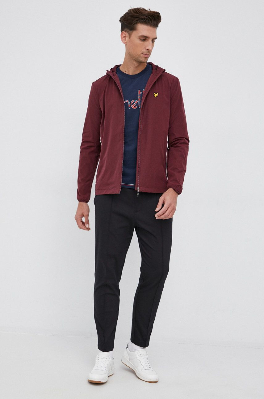 Lyle & Scott Jakna bordo barva - Pepit.si