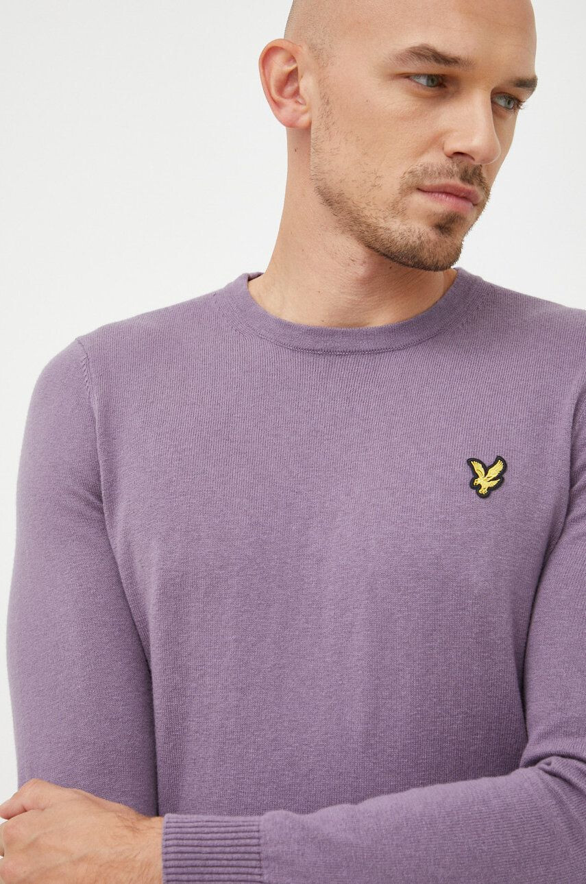 Lyle & Scott Pulover s primesjo volne moški vijolična barva - Pepit.si