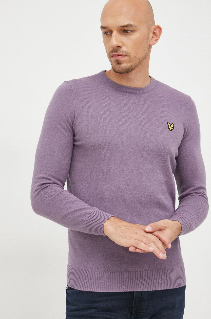 Lyle & Scott Pulover s primesjo volne moški vijolična barva - Pepit.si