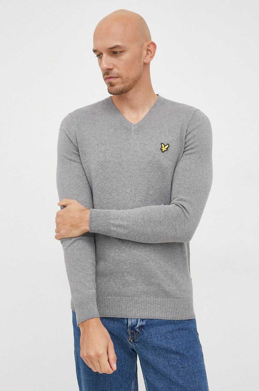 Lyle & Scott Pulover s primesjo volne moški siva barva - Pepit.si