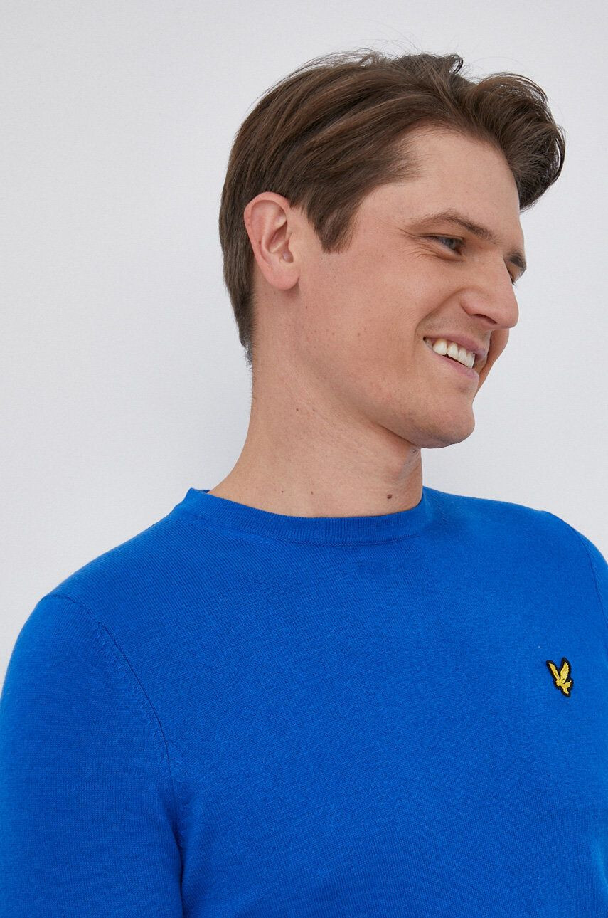 Lyle & Scott Pulover s primesjo volne moški modra barva - Pepit.si