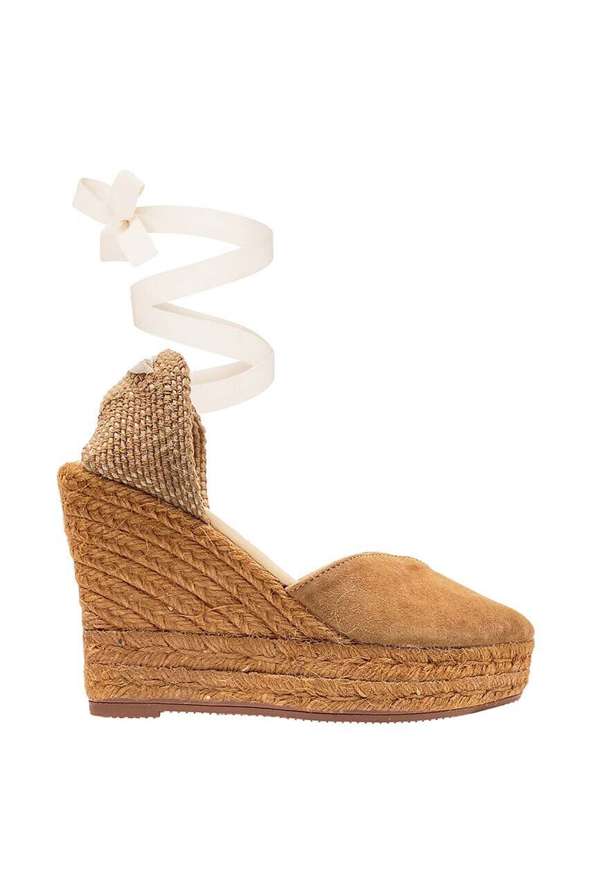 Manebi Espadrile Heart-Shaped Wedge Espadrilles rjava barva R 2.0 WH - Pepit.si