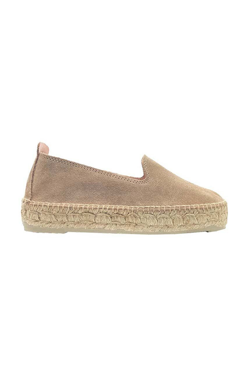 Manebi Espadrile iz semiša Double Sole Espadrilles rjava barva W 1.9 D0 - Pepit.si