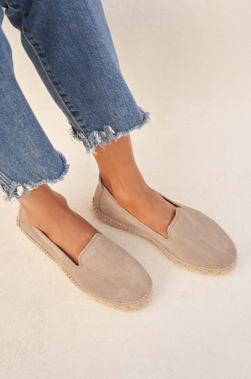 Manebi Espadrile iz semiša Double Sole Espadrilles rjava barva W 1.9 D0 - Pepit.si