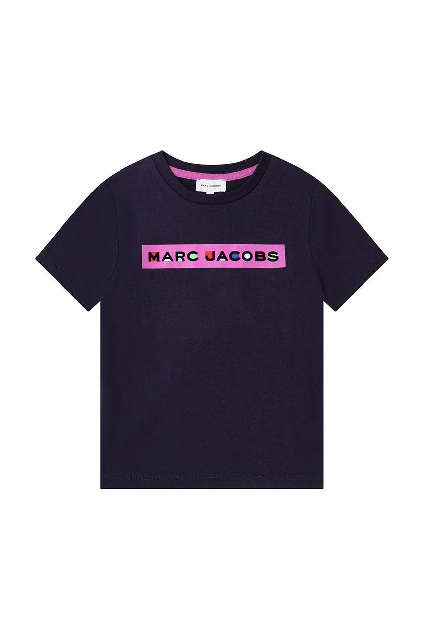 Marc Jacobs Otroška bombažna kratka majica črna barva - Pepit.si