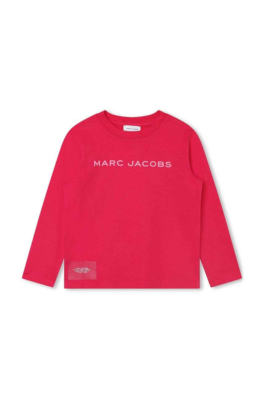 Marc Jacobs Otroška bombažna majica z dolgimi rokavi rdeča barva - Pepit.si