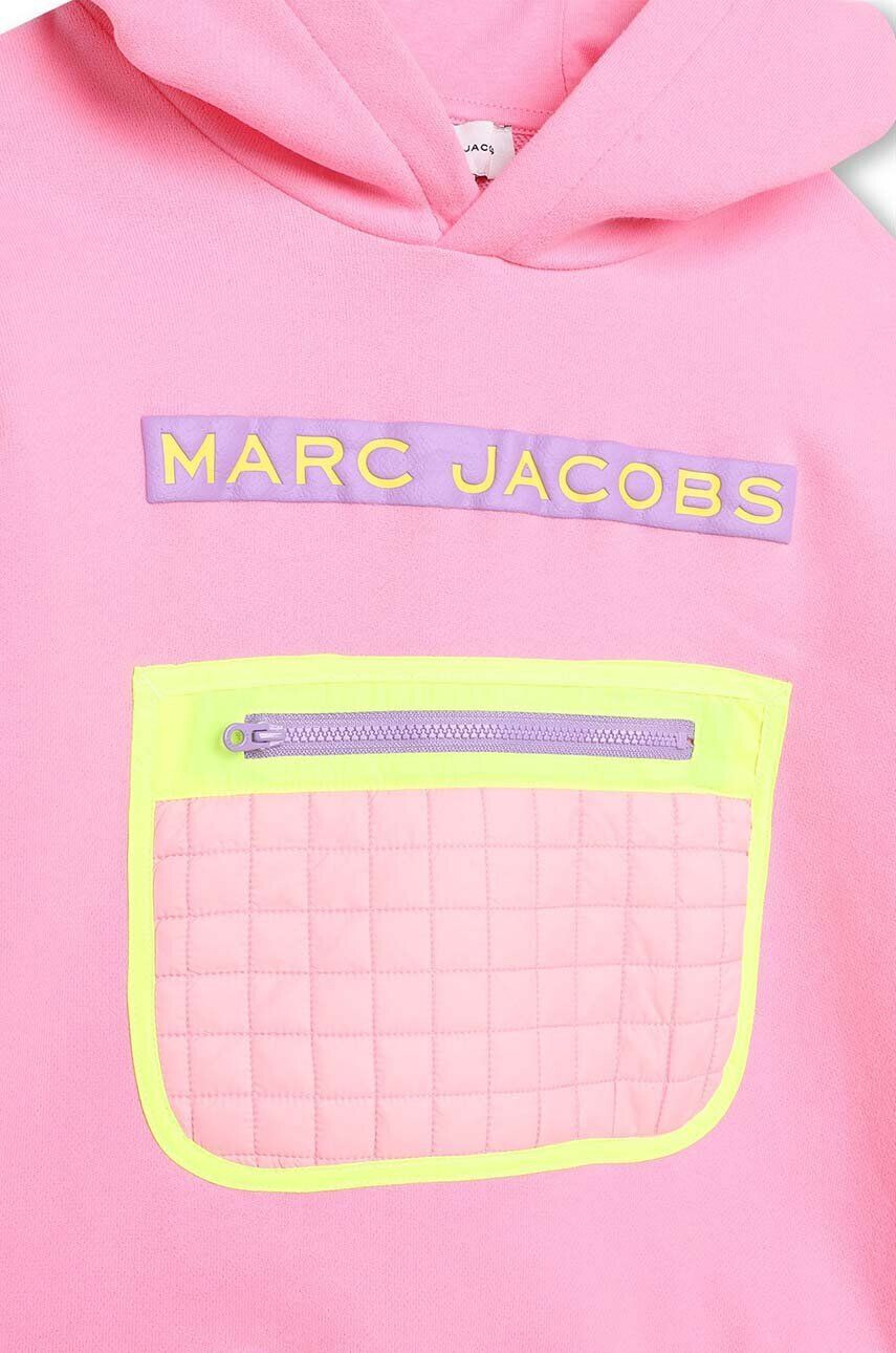 Marc Jacobs Otroški pulover roza barva s kapuco - Pepit.si