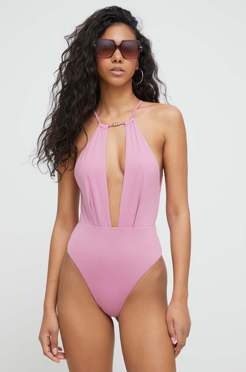 Max Mara Beachwear Enodelne kopalke roza barva - Pepit.si