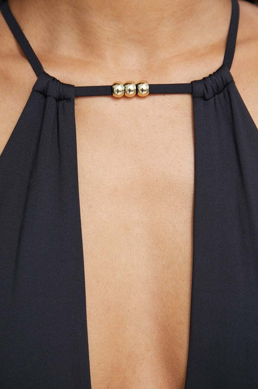 Max Mara Beachwear Enodelne kopalke črna barva - Pepit.si