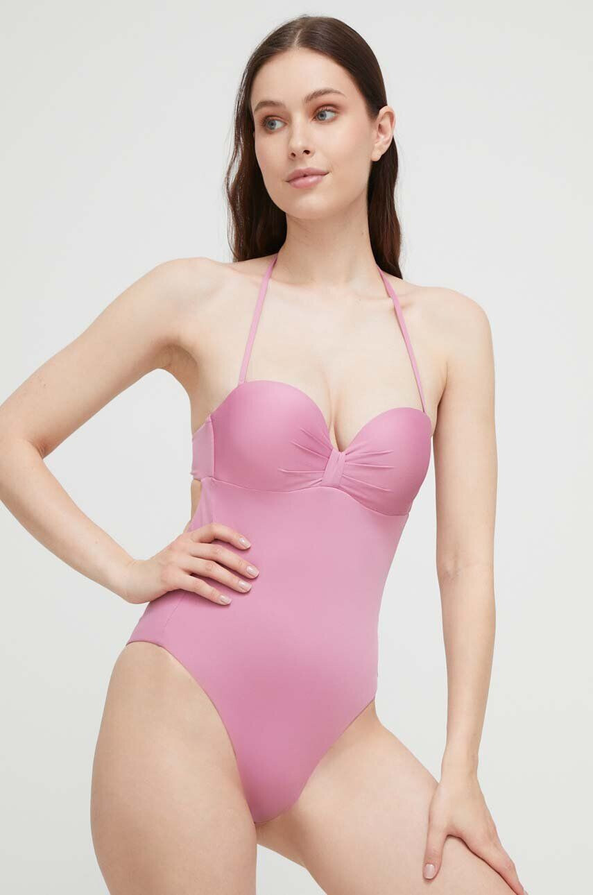 Max Mara Beachwear Enodelne kopalke roza barva - Pepit.si