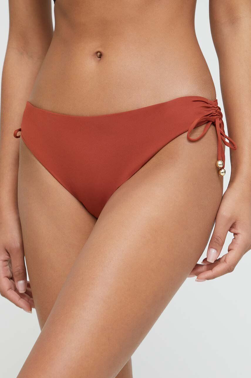 Max Mara Beachwear Spodnji del kopalk Max Mara rjava barva - Pepit.si