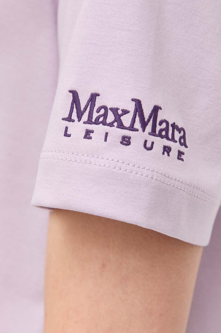 Max Mara Leisure Kratka majica ženski vijolična barva - Pepit.si