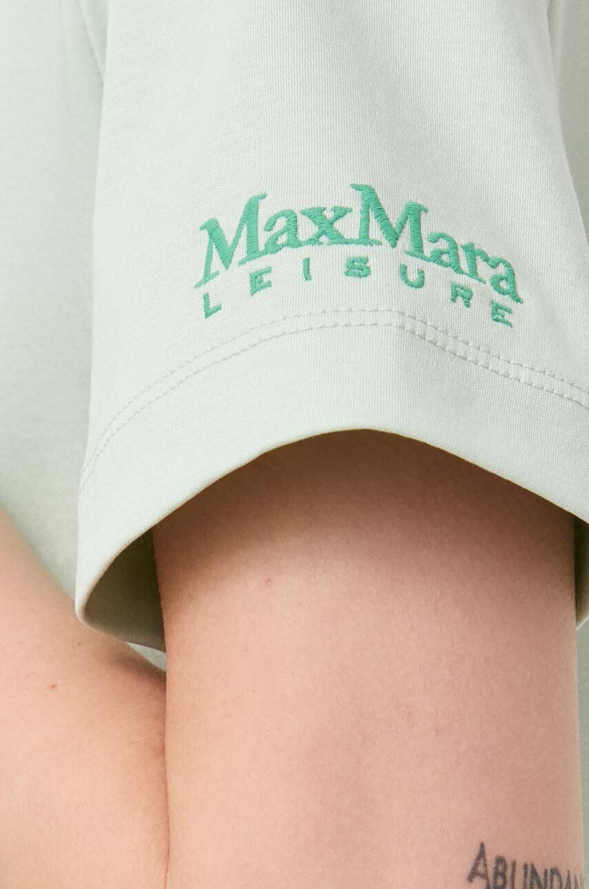 Max Mara Leisure Kratka majica ženski zelena barva - Pepit.si