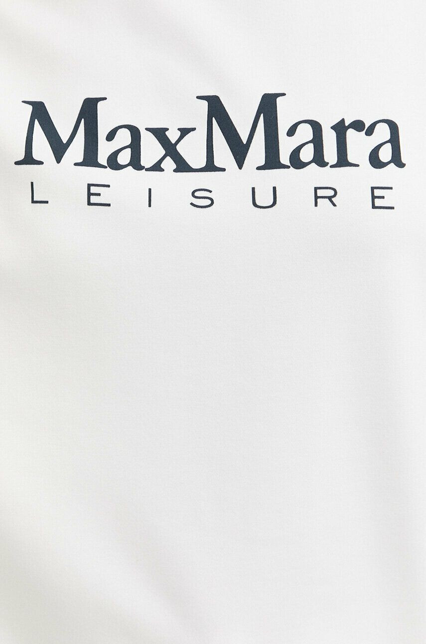 Max Mara Leisure Pulover ženska bela barva s kapuco - Pepit.si