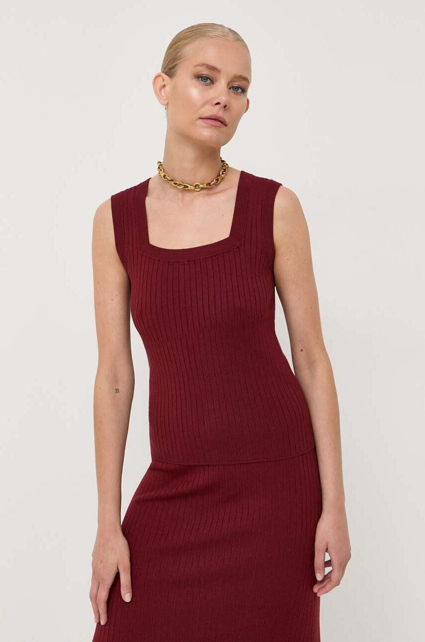 Max Mara Leisure Top ženski bordo barva - Pepit.si