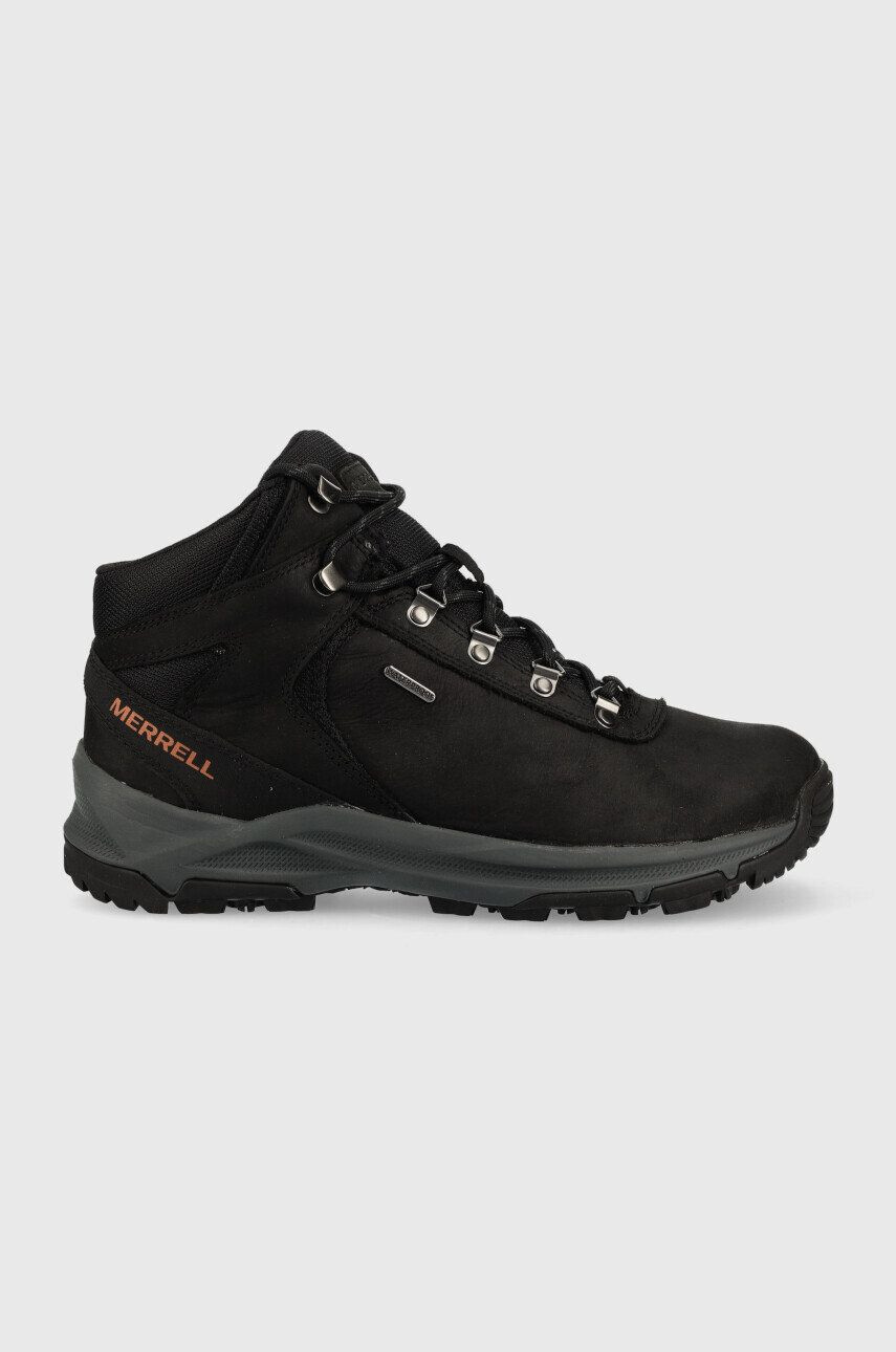 Merrell Čevlji Erie Mid Leather Waterproof moški črna barva - Pepit.si