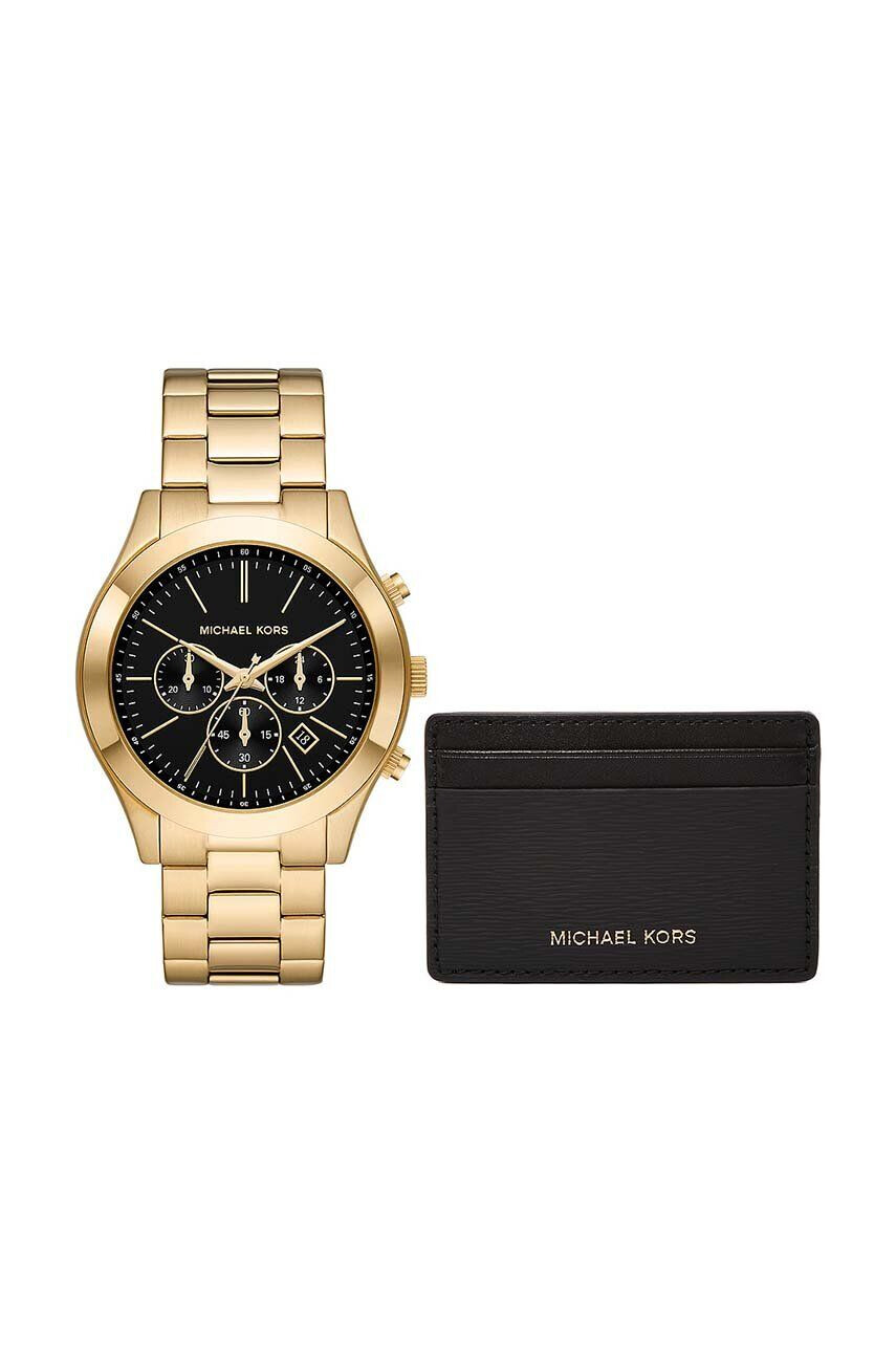 Michael Kors Ura in etui za kartice zlata barva - Pepit.si