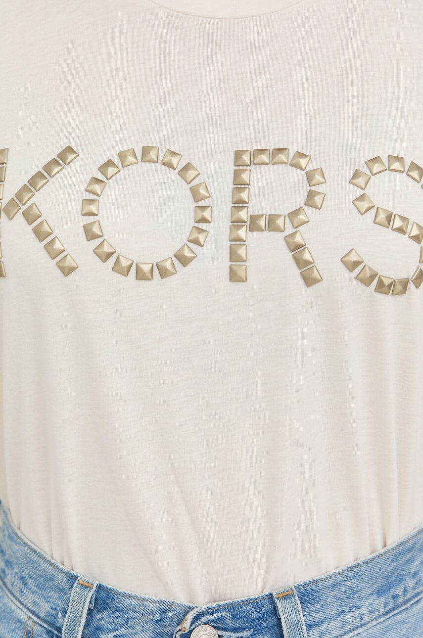 MICHAEL Michael Kors Bombažen t-shirt bež barva - Pepit.si