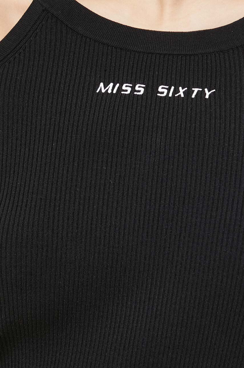 Miss Sixty Majica z dolgimi rokavi ženski črna barva - Pepit.si