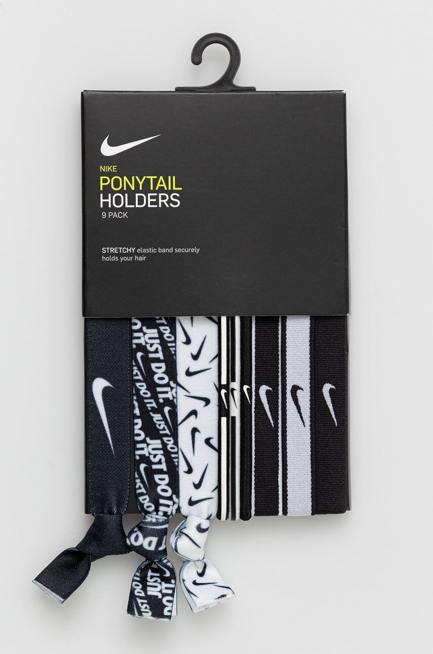 Nike Gumice za lase (9-pack) črna barva - Pepit.si