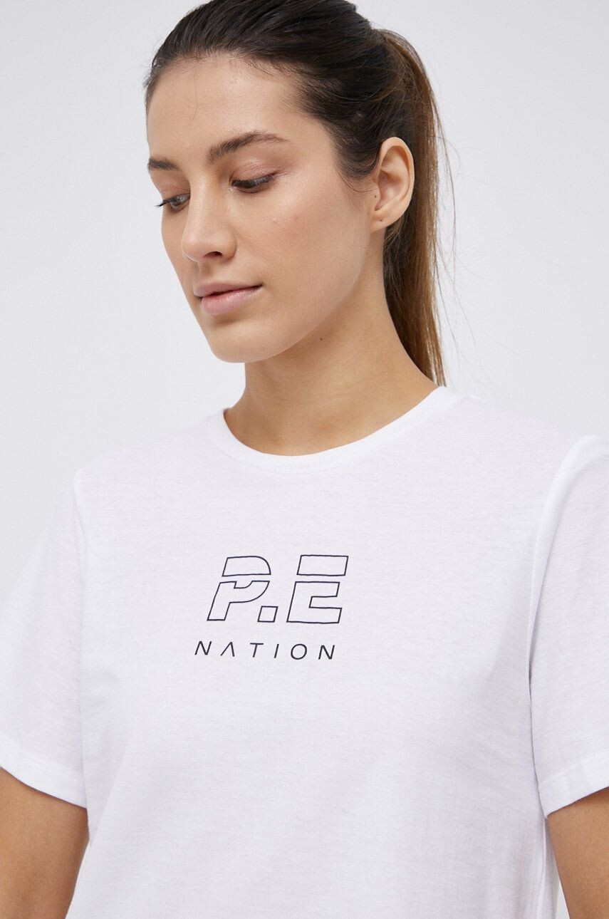 P.E Nation Bombažen t-shirt bela barva - Pepit.si