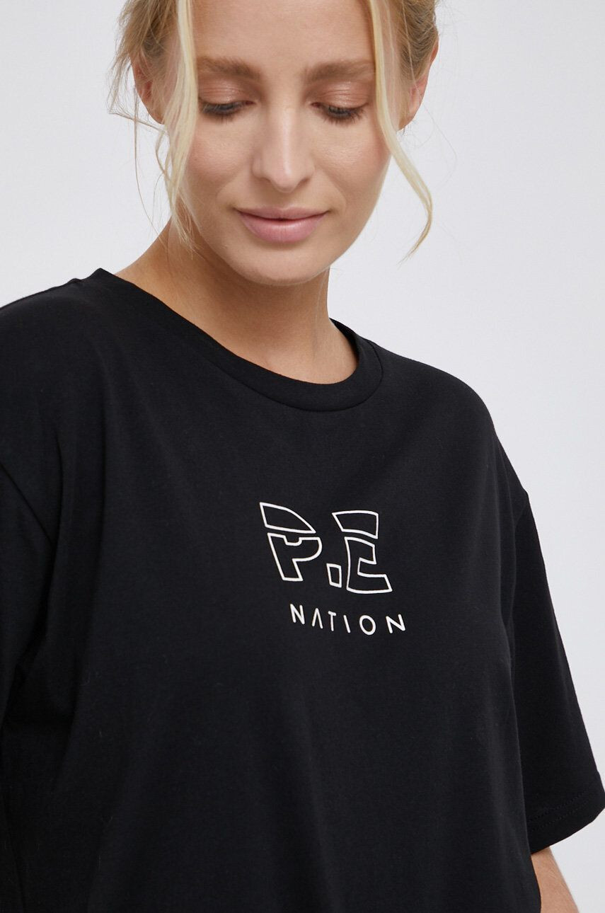 P.E Nation Bombažen t-shirt črna barva - Pepit.si