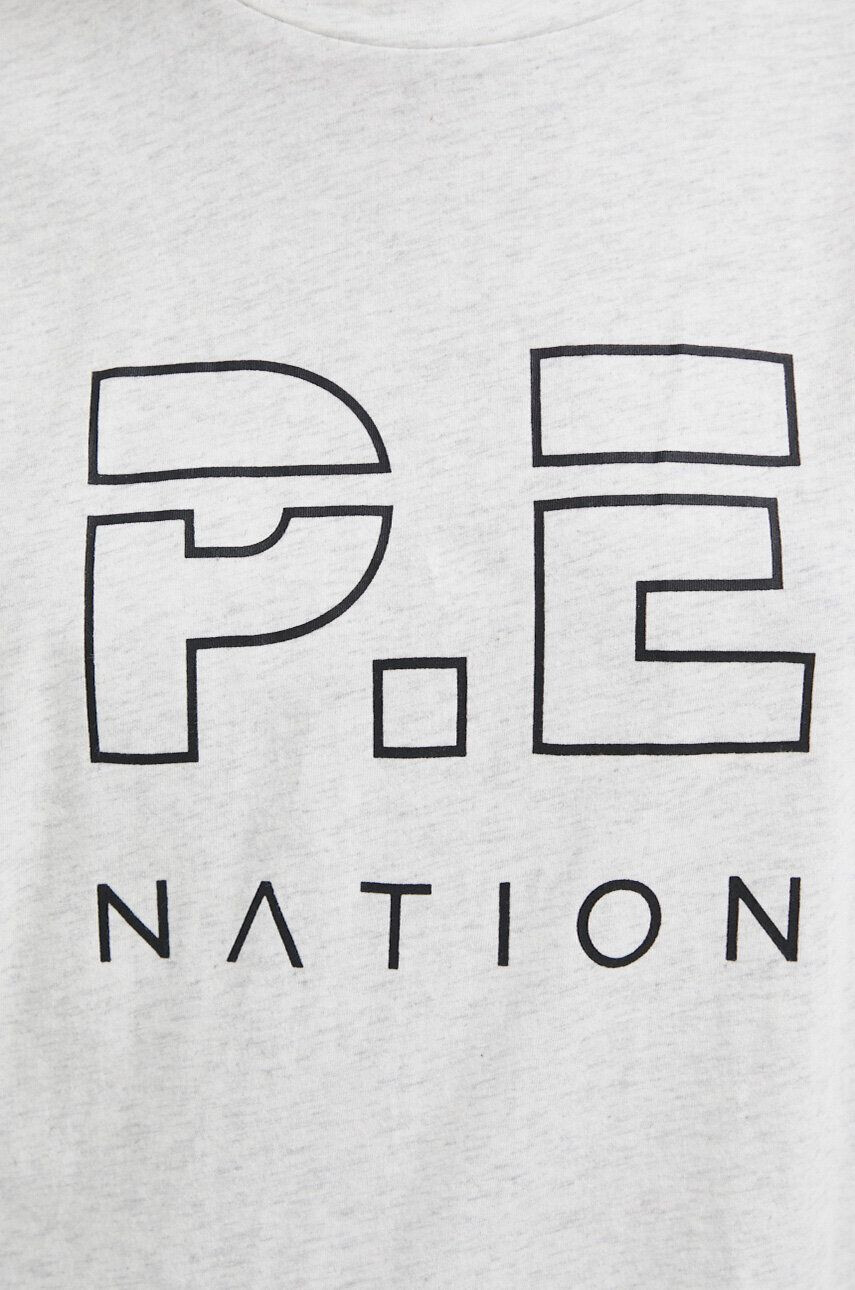 P.E Nation Bombažna kratka majica siva barva - Pepit.si