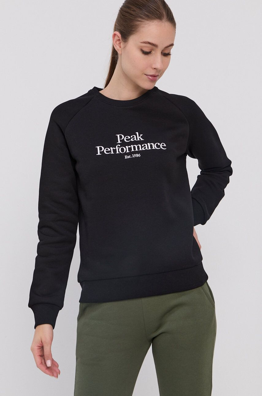 Peak Performance Bluza ženska črna barva - Pepit.si