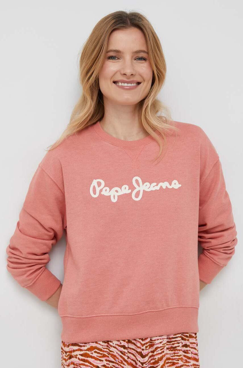 Pepe Jeans Bluza ženska oranžna barva - Pepit.si