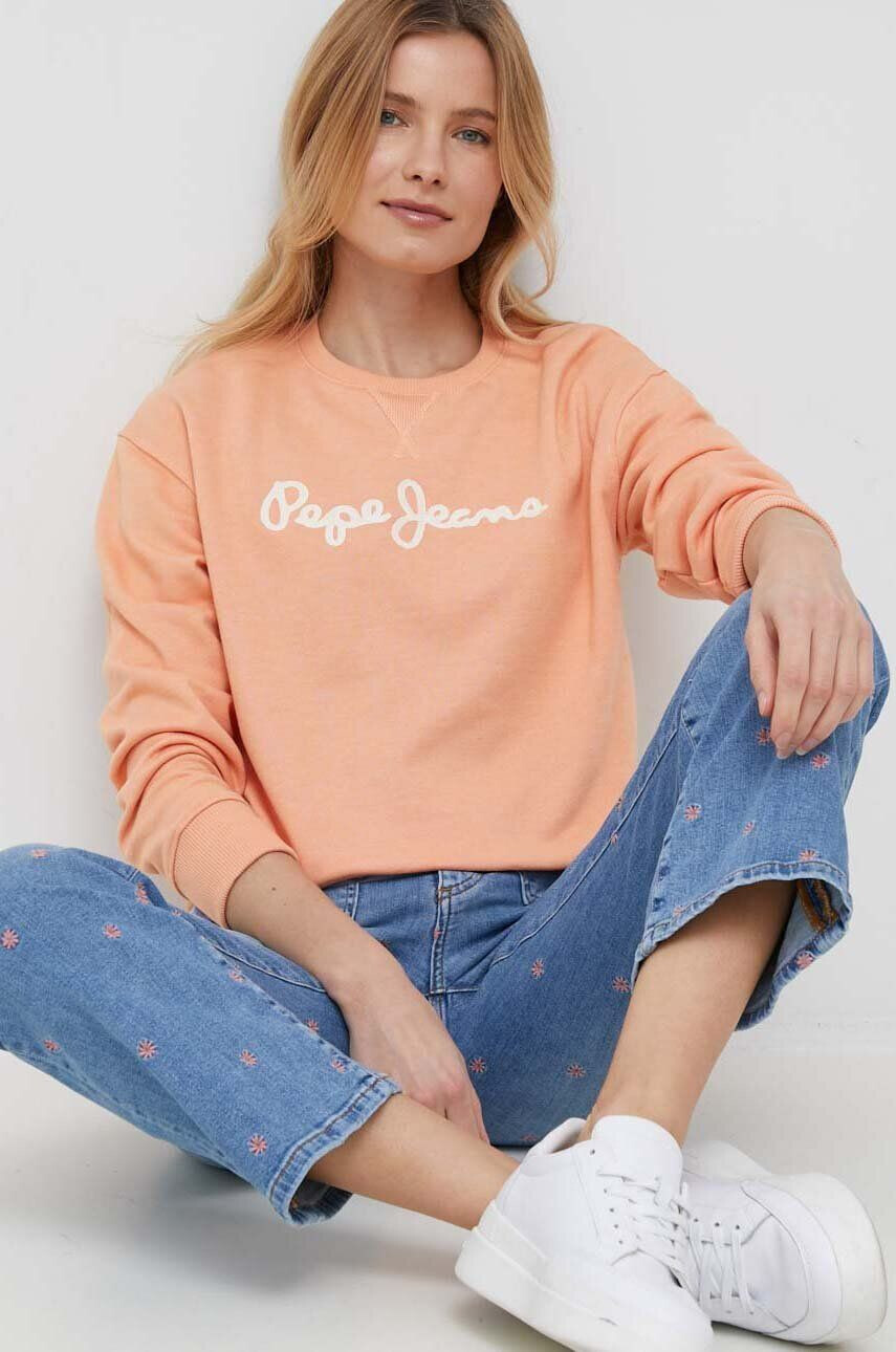 Pepe Jeans Bluza ženska oranžna barva - Pepit.si