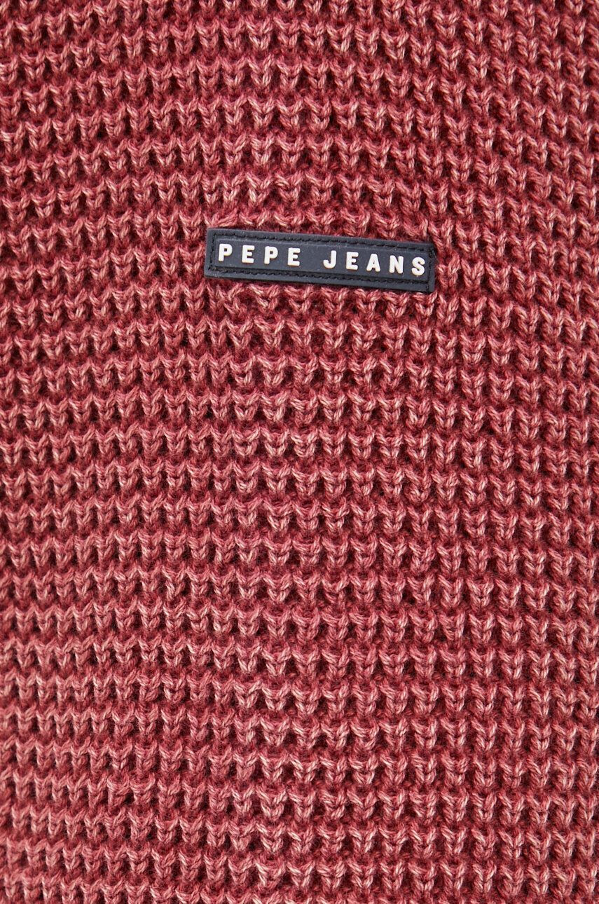 Pepe Jeans Bombažen pulover moški rdeča barva - Pepit.si