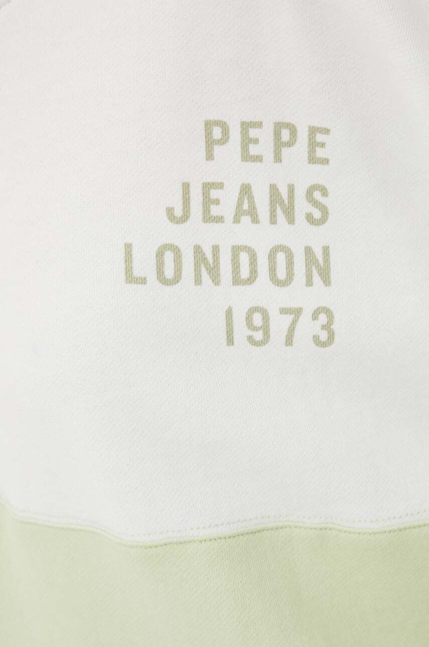 Pepe Jeans Bombažen pulover ženska zelena barva s kapuco - Pepit.si