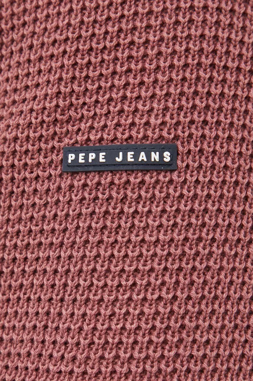 Pepe Jeans Bombažen pulover Dean roza barva - Pepit.si