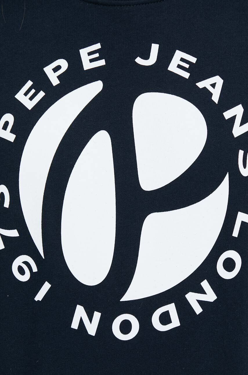 Pepe Jeans Bombažen pulover Wyllile ženski mornarsko modra barva - Pepit.si