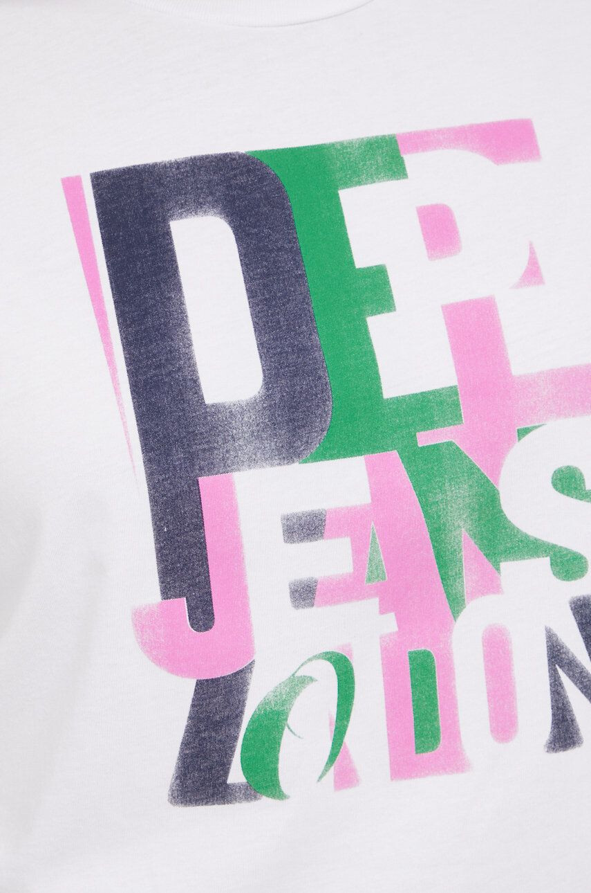 Pepe Jeans Bombažen top bela barva - Pepit.si