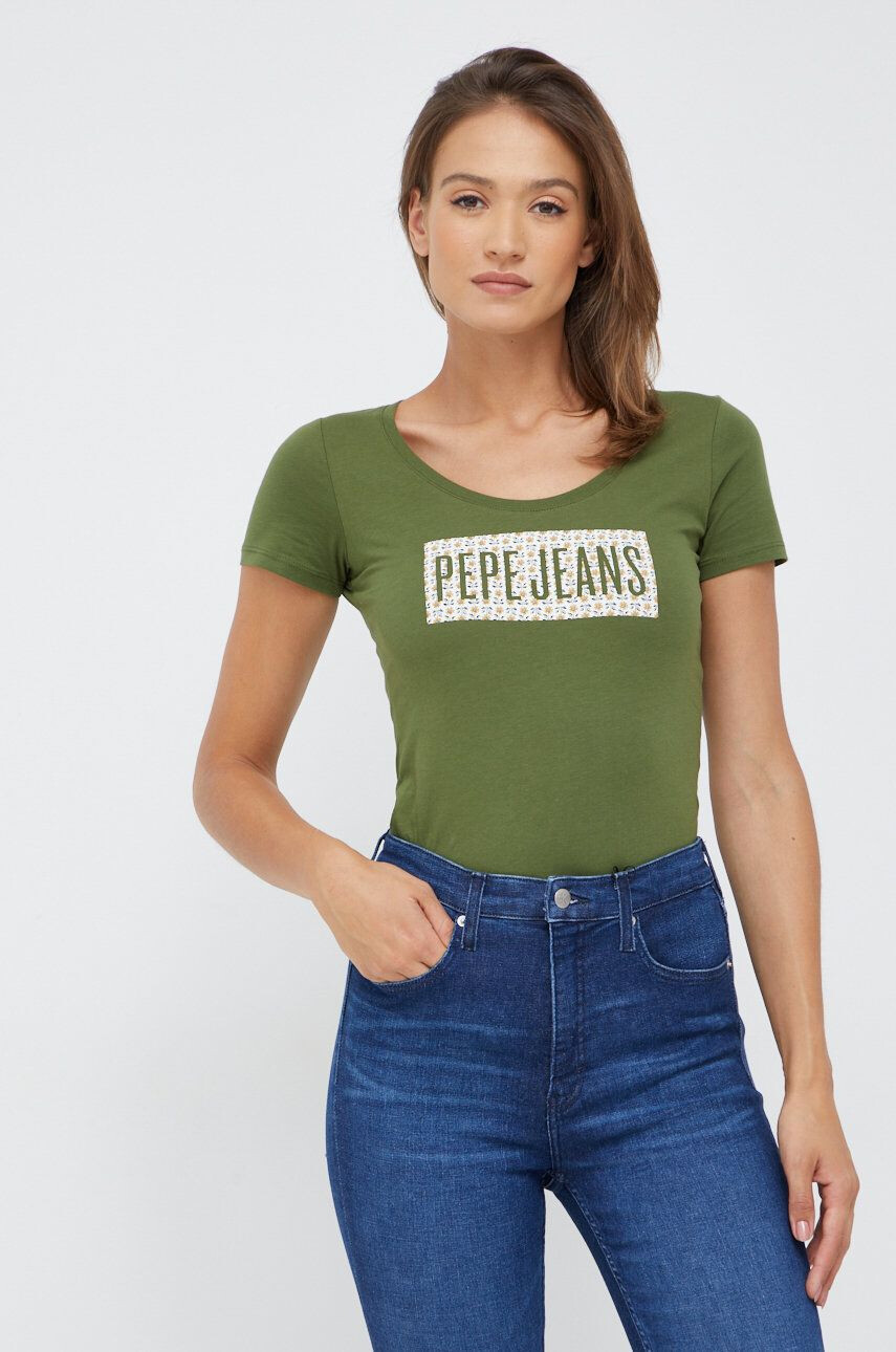 Pepe Jeans Bombažna kratka majica - Pepit.si