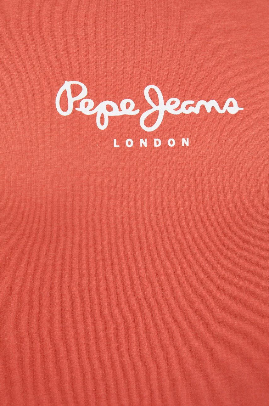 Pepe Jeans Bombažna kratka majica roza barva - Pepit.si