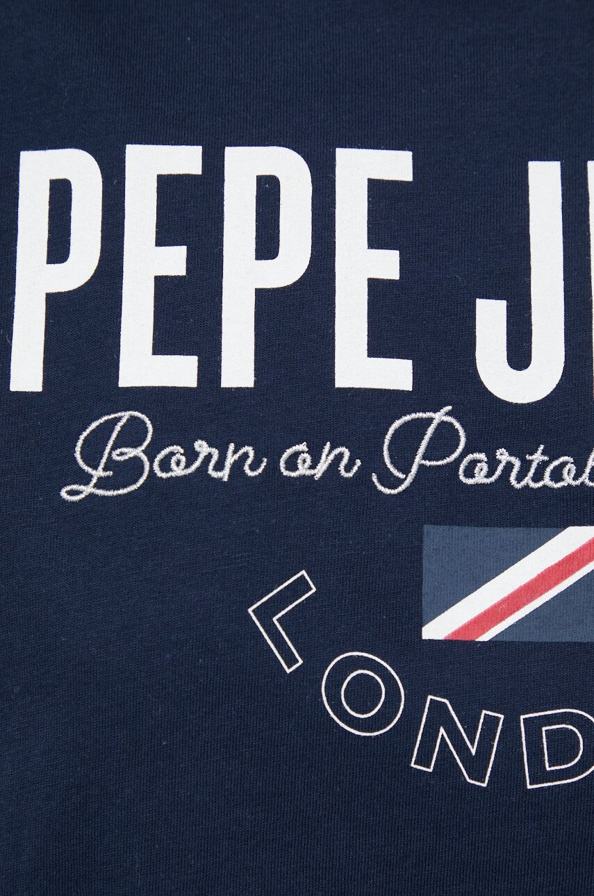 Pepe Jeans Bombažna kratka majica mornarsko modra barva - Pepit.si