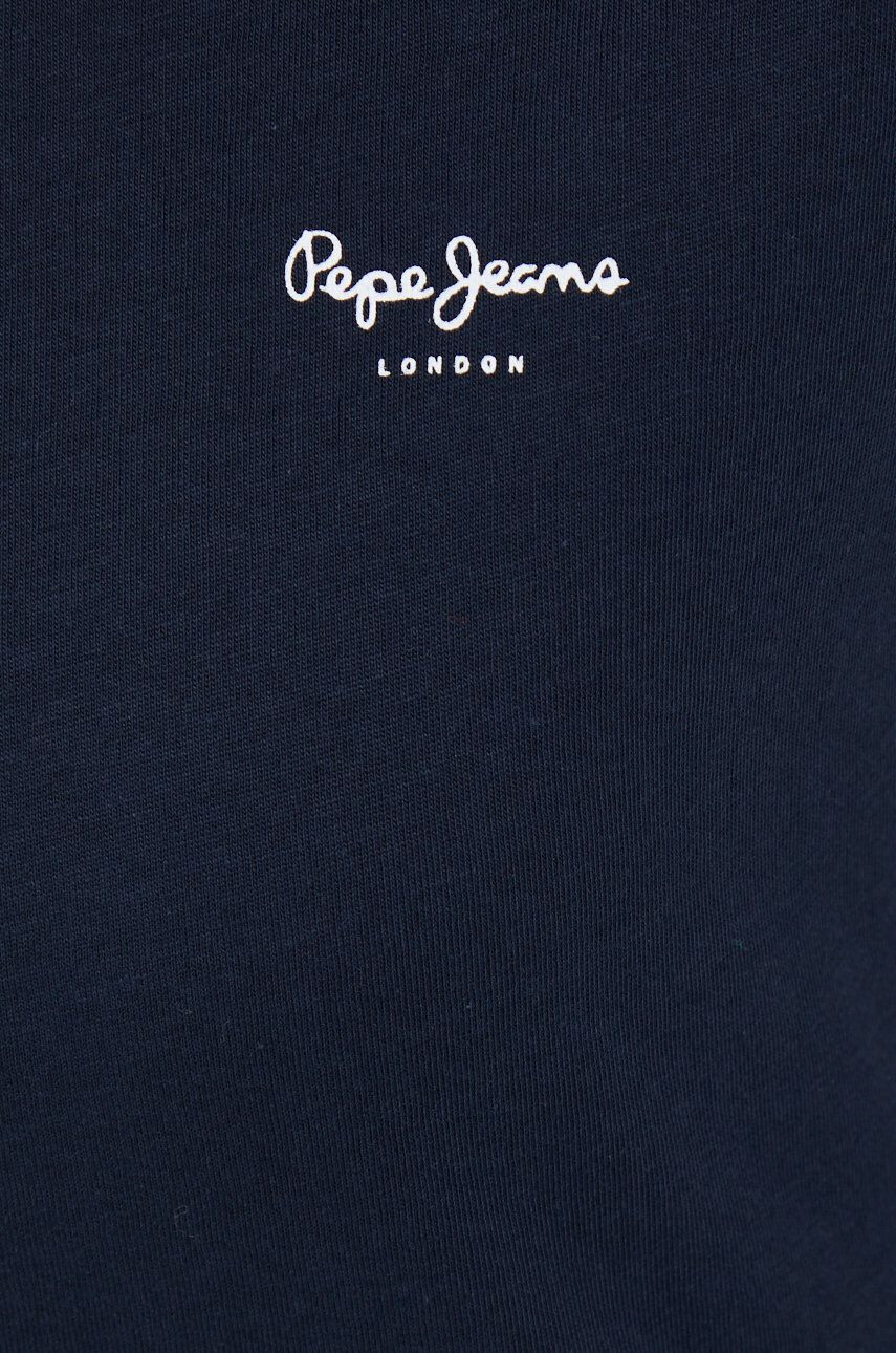 Pepe Jeans Bombažna kratka majica Bloom mornarsko modra barva - Pepit.si