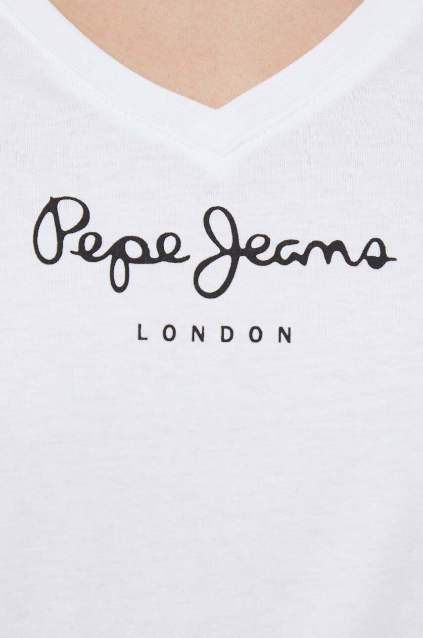 Pepe Jeans Bombažna kratka majica Wendy bela barva - Pepit.si