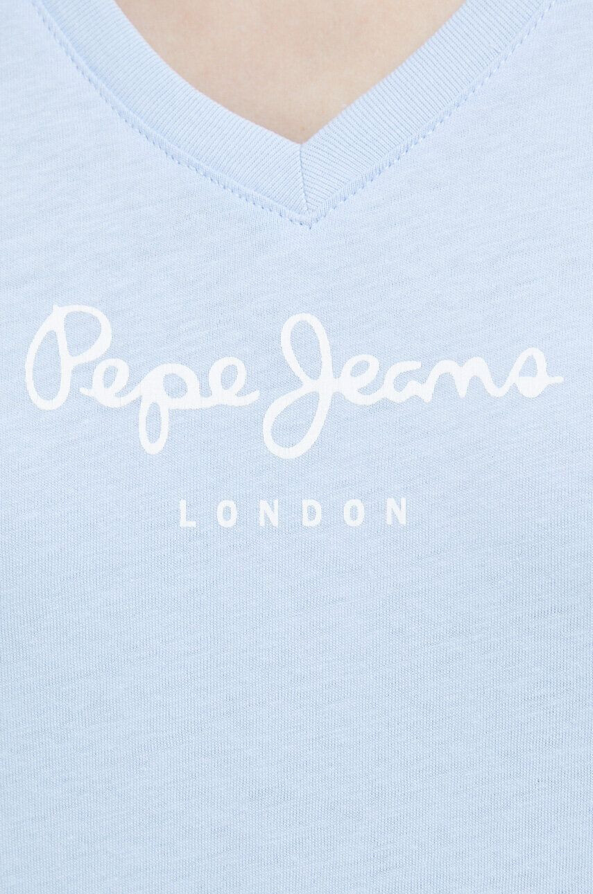 Pepe Jeans Bombažna kratka majica Wendy V Neck - Pepit.si