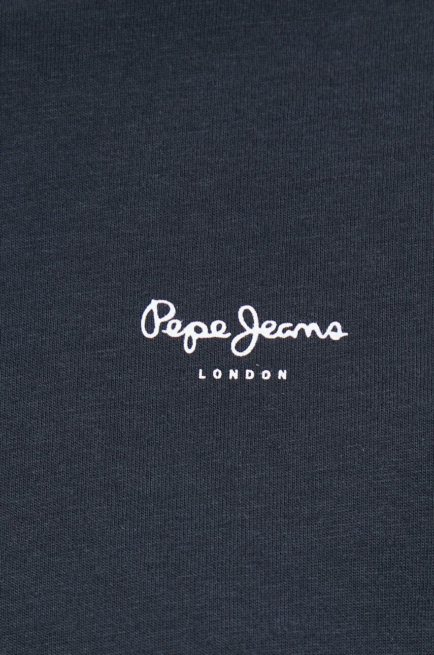 Pepe Jeans Bombažna kratka majica Wimani črna barva - Pepit.si