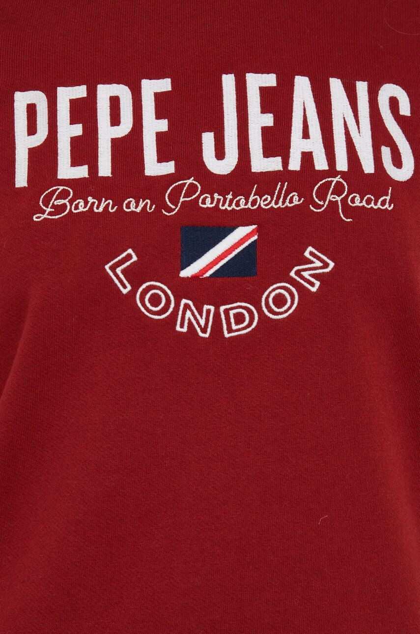 Pepe Jeans Bombažna mikica ženska rdeča barva - Pepit.si