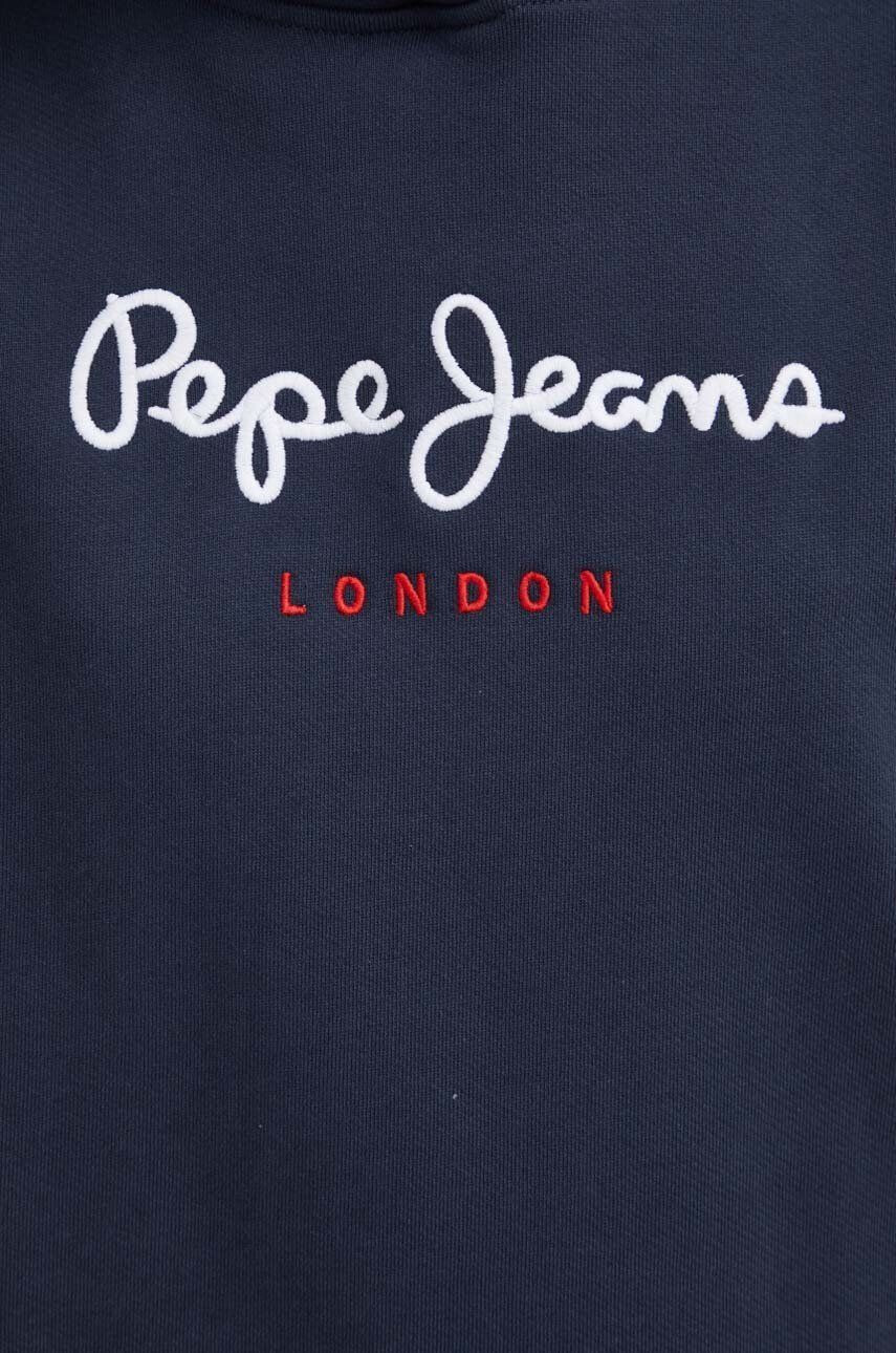 Pepe Jeans Bombažna mikica Calista Hoodie ženska mornarsko modra barva - Pepit.si