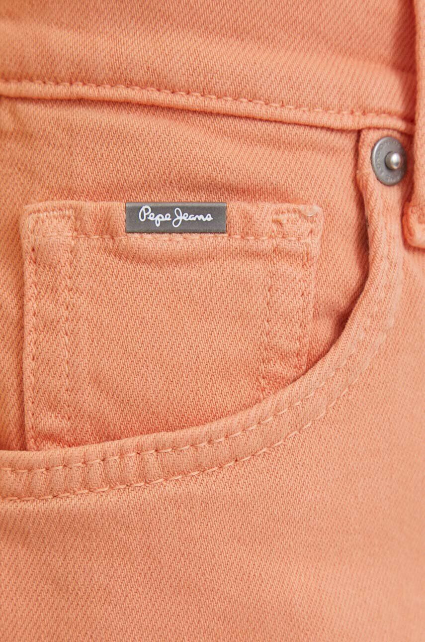 Pepe Jeans Jeans kratke hlače Stella ženske oranžna barva - Pepit.si