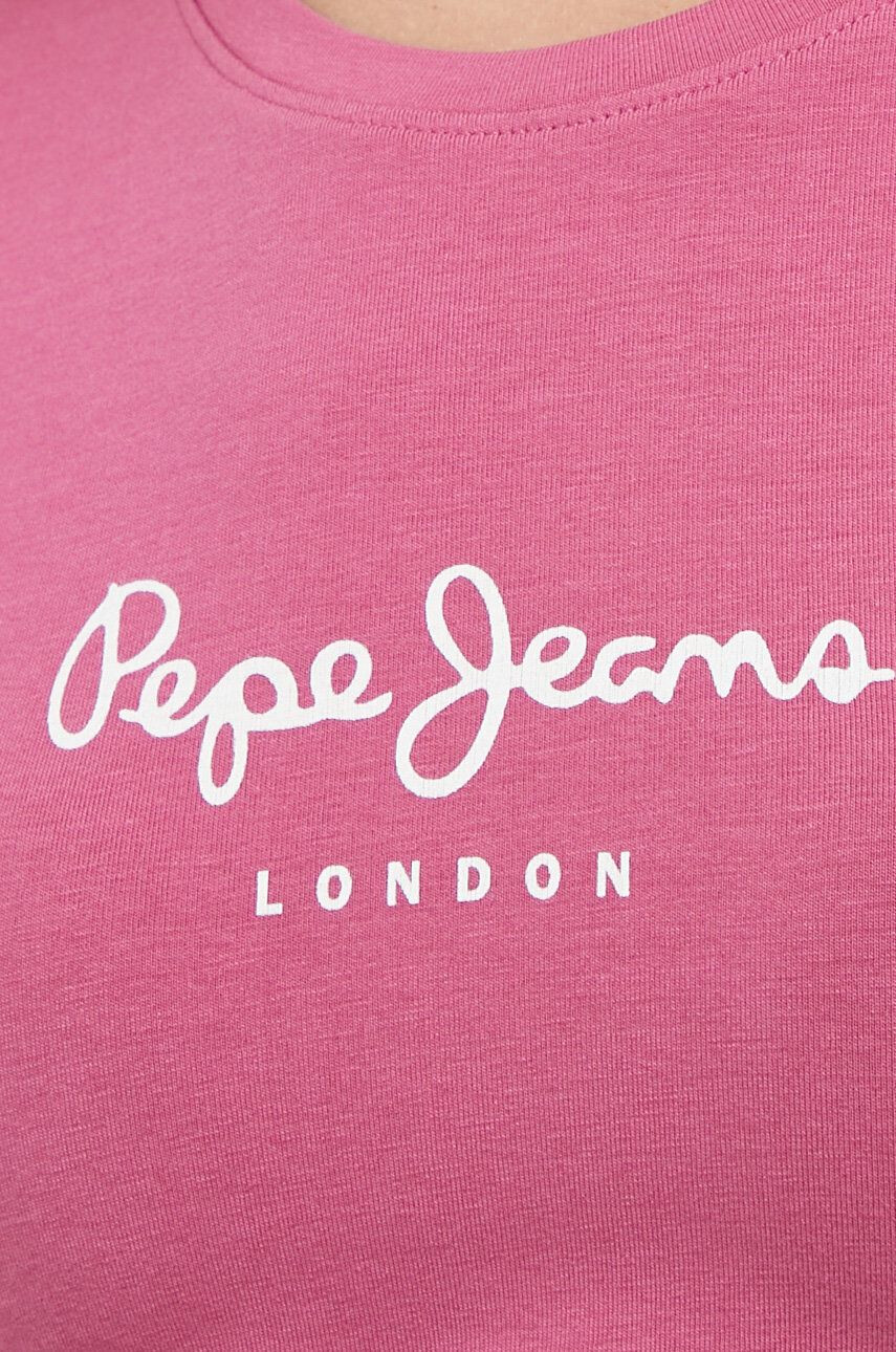 Pepe Jeans Majica z dolgimi rokavi New Virginia ženska vijolična barva - Pepit.si